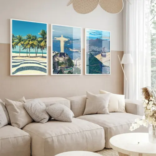 Quadros Decorativos Rio de Janeiro Cristo Redentor com Vidro