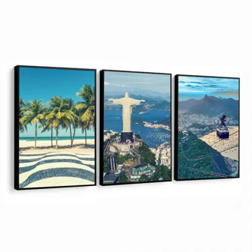 Quadros Decorativos Rio de Janeiro Cristo Redentor Moldura