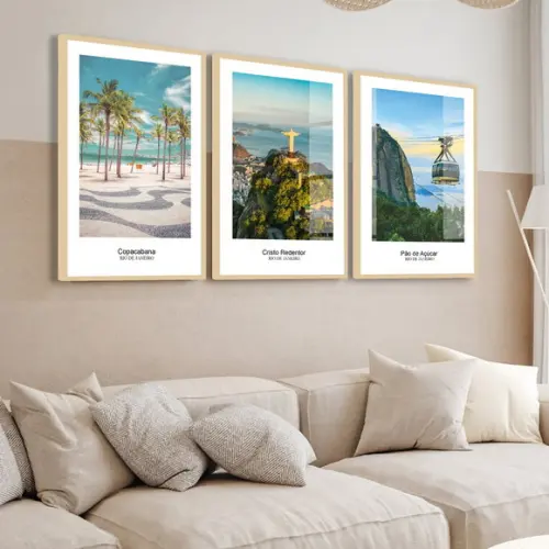 Quadros Decorativos Rio de Janeiro Paisagem Moldura e Vidro