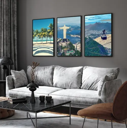 Quadros Decorativos Rio de Janeiro Cristo Redentor Moldura