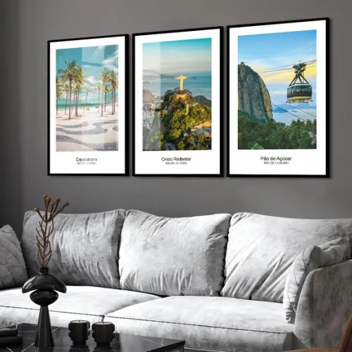 Quadros Decorativos Rio de Janeiro Paisagem Moldura Vidro