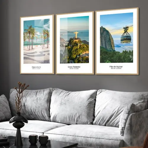 Quadros Decorativos Rio de Janeiro Paisagem Moldura e Vidro