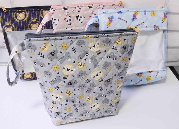 Necessaire Hora do Banho -porta Lenço Umedecido-porta Fralda