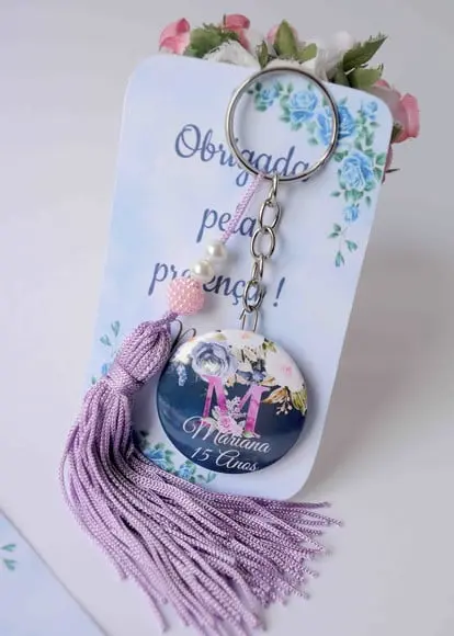 Lembrancinha Debutante - Chaveiro Personalizado