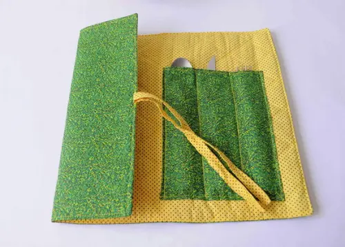Lugar Americano com Porta Talheres - Amarelo com Verde