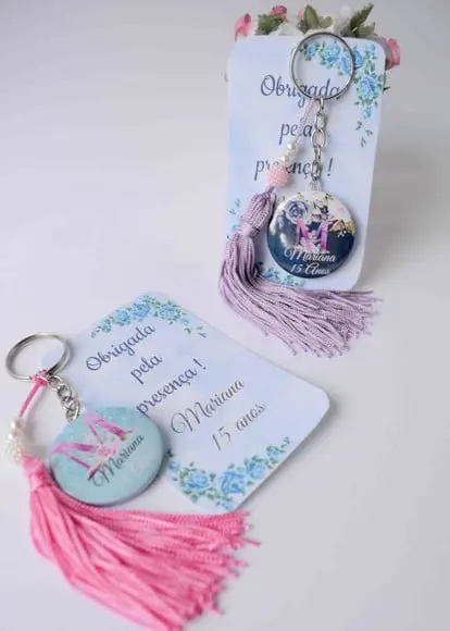 Lembrancinha Debutante - Chaveiro Personalizado