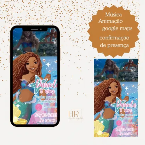 Convite Digital Animado com Música Sereia