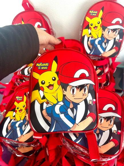 Mochila Pokemon Lembrancinha de Festa Personalizado