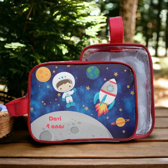 Necesserie Astronauta Transparente Infantil Personalizado
