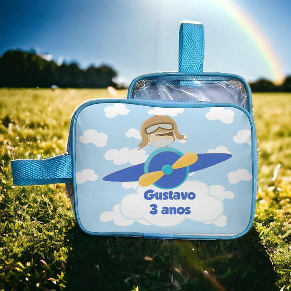 Necesserie Aviador Transparente Infantil Personalizado