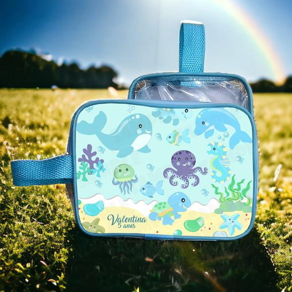 Necesserie Fundo do Mar Transparente Infantil Personalizado