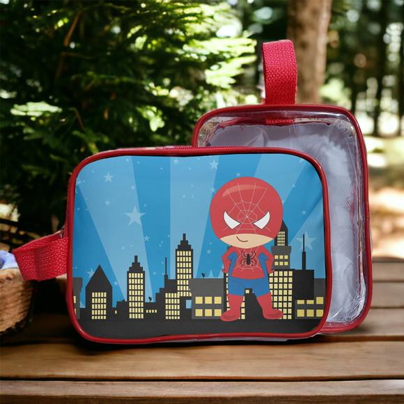 Necesserie Homem Aranha Transparente Infantil Personalizado