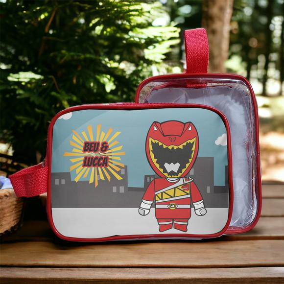 Necesserie Power Ranger Transparente Infantil Personalizado