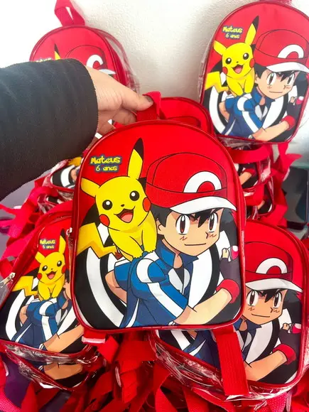 Mochila Pokemon Lembrancinha de Festa Personalizado