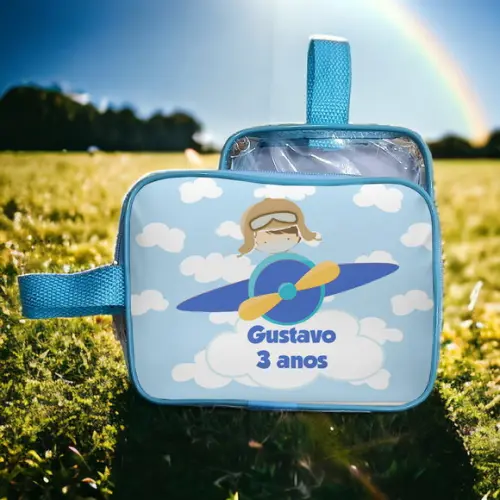 Necesserie Aviador Transparente Infantil Personalizado