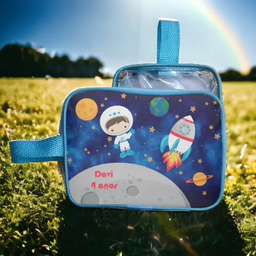 Necesserie Astronauta Transparente Infantil Personalizado