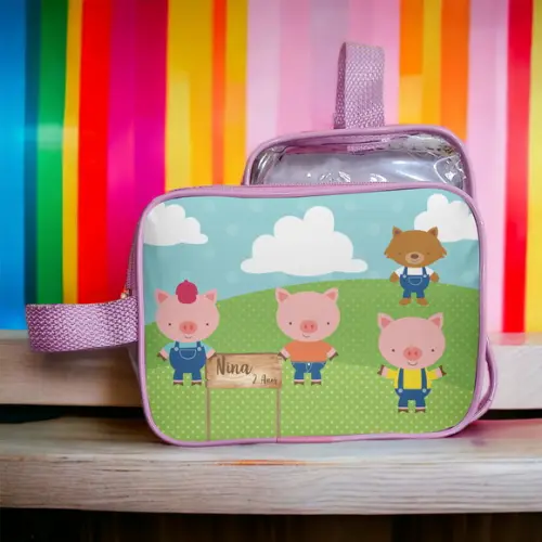 Necesserie Três Porquinhotransparente Infantil Personalizado