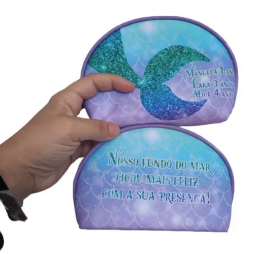 Necesserie Meia Lua Sereia Lembrancinha de Aniversário