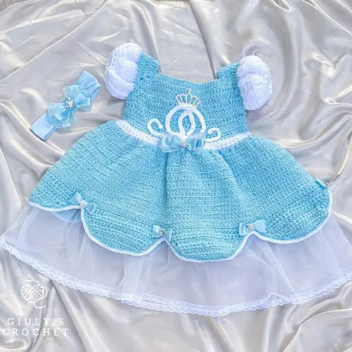 Vestido Cinderela em Crochê