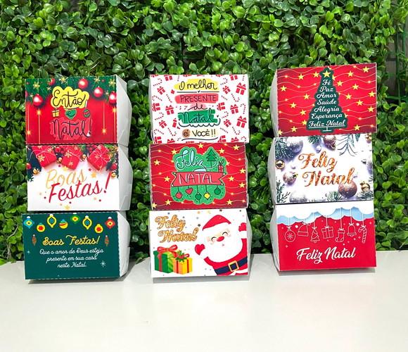 50 Embalagens Personalizadas Natal / Caixa Personalizada