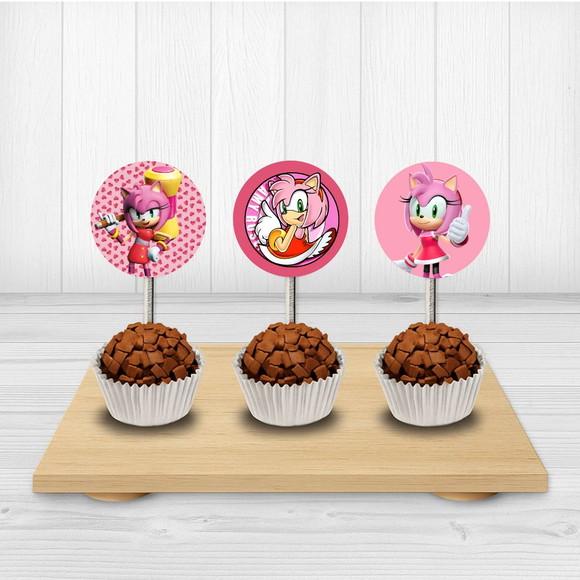 50 Tags/ Toppers para Docinhos Ammy Rose (sonic)