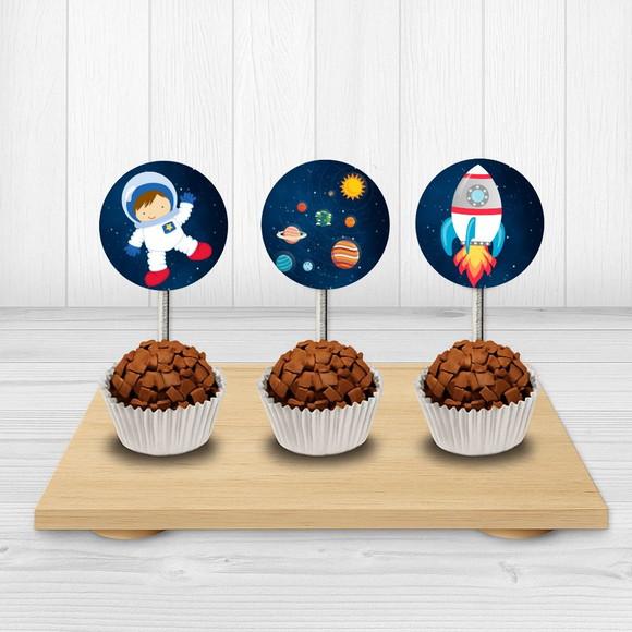 50 Tags/ Toppers para Docinhos Astronauta