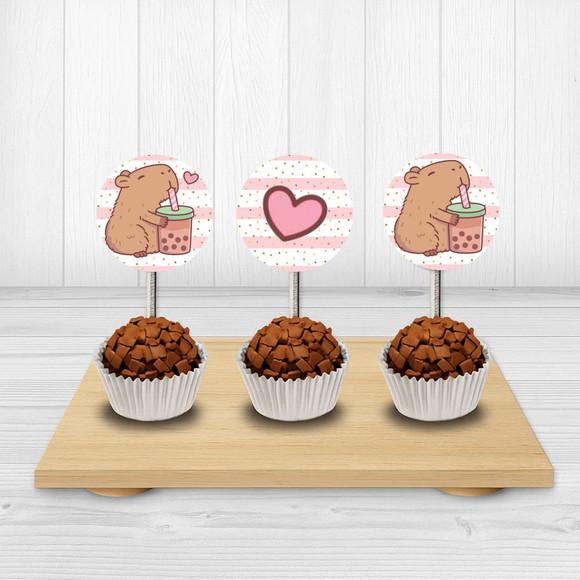 50 Tags/ Toppers para Docinhos Capivara