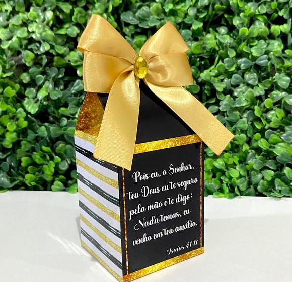 Caixa Milk Gratidão Preto e Dourado