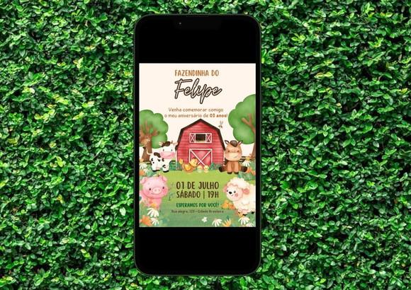 Convite Digital Personalizado Fazendinha