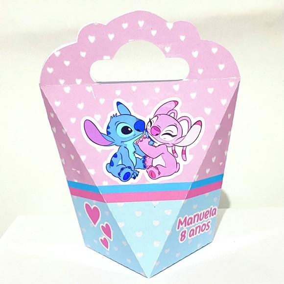 Kit 25 Caixas Personalizadas Stitch e Angel