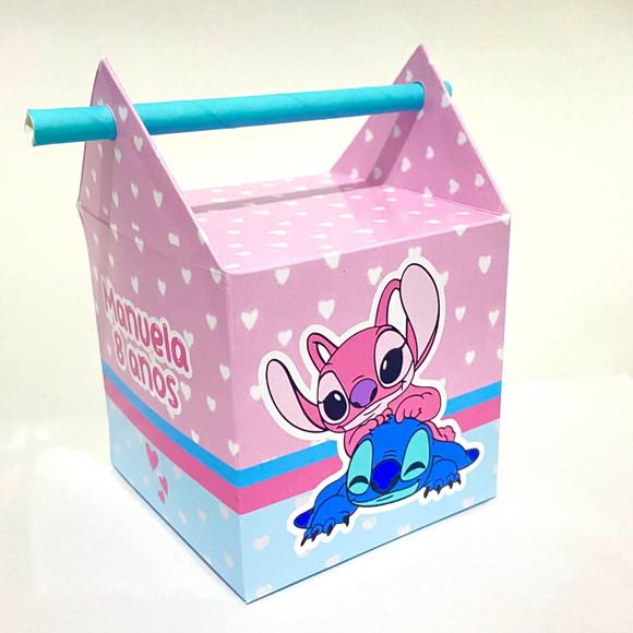 Kit 40 Caixas Personalizadas Stitch e Angel