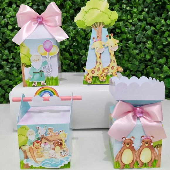 Kit de Personalizados Arca de Noé Menina (20 Peças)