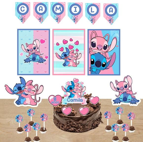 Kit Festa em Casa só Um Bolinho - Stitch e Angel