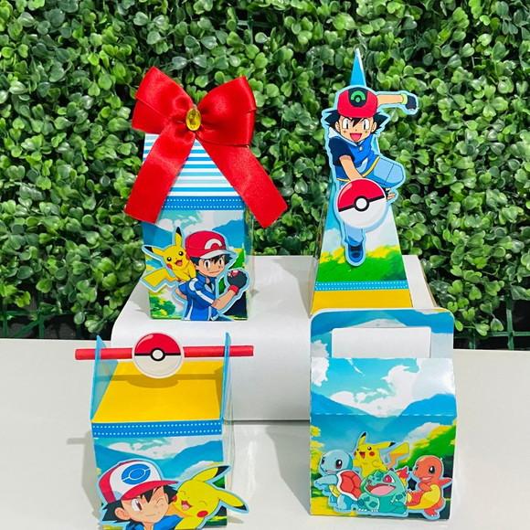 Kit Festa Pokémon - Papelaria Personalizada (60 Peças)