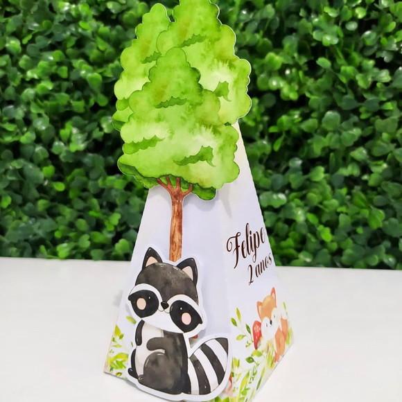 Kit Personalizados Bosque Aquarela Menino ( 20 Caixas)