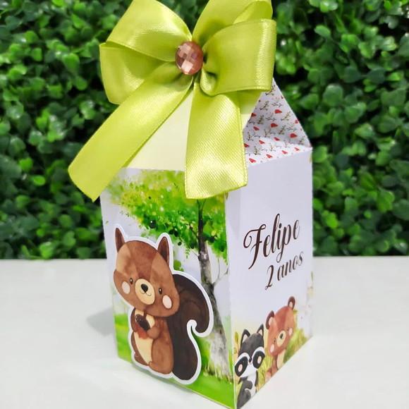 Kit Personalizados Bosque Aquarela Menino ( 20 Caixas)