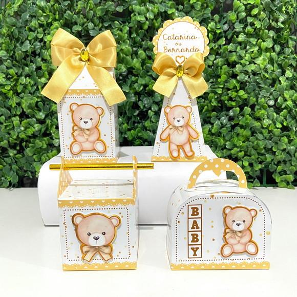 Kit Personalizados Chá de Bebê Urso Neutro (32 Peças)