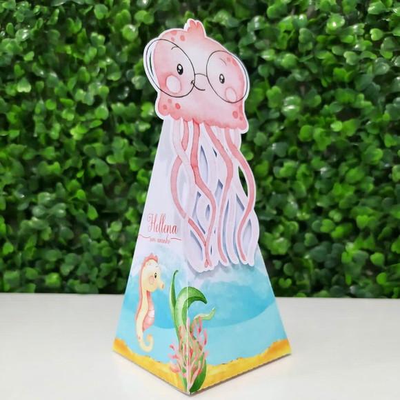 Kit Personalizados Fundo do Mar Aquarelado (menina) 20 Pçs