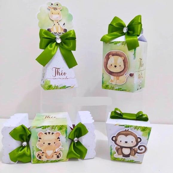 Kit Personalizados Papelaria Safari Aquarelado Menino/20pçs