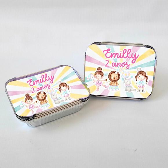 Marmitinha Personalizada Circo Rosa Aquarela