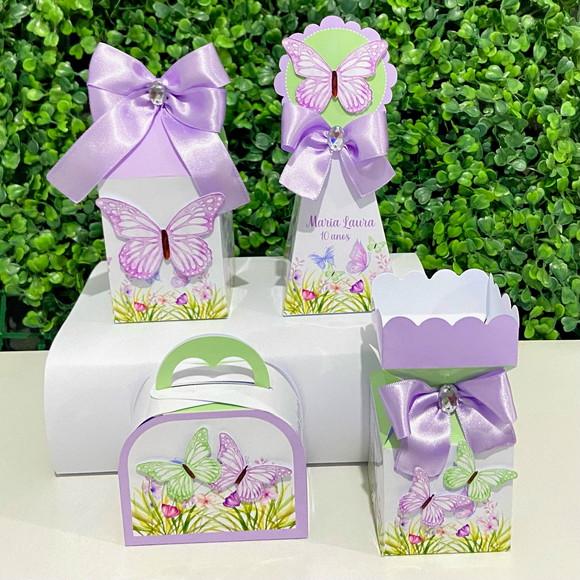 Personalizados Borboletas Lilás (kit 40 Peças)