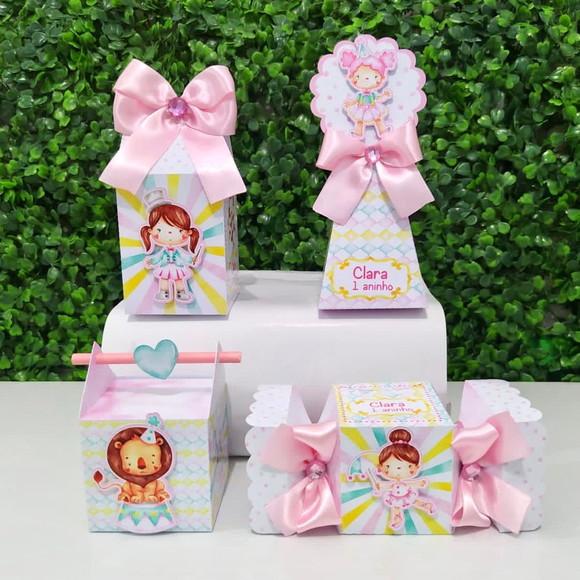 Personalizados Circo Rosa Aquarela ( Kit 20 Peças)