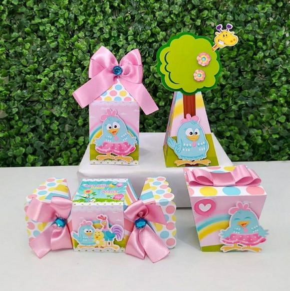 Personalizados Galinha Pintadinha Rosa Candy Color 40 Peças