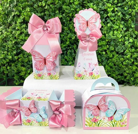 Personalizados Jardim das Borboletas Rosa (kit 20 Peças)