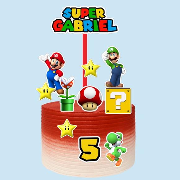 Topo de Bolo Personalizado Super Mario Bross