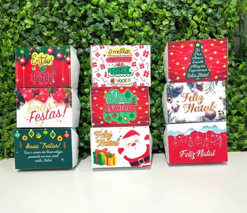 100 Caixas Personalizadas Natal / Embalagem para Natal