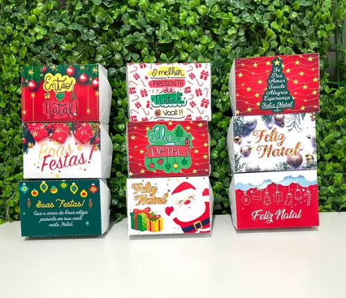 50 Embalagens Personalizadas Natal / Caixa Personalizada