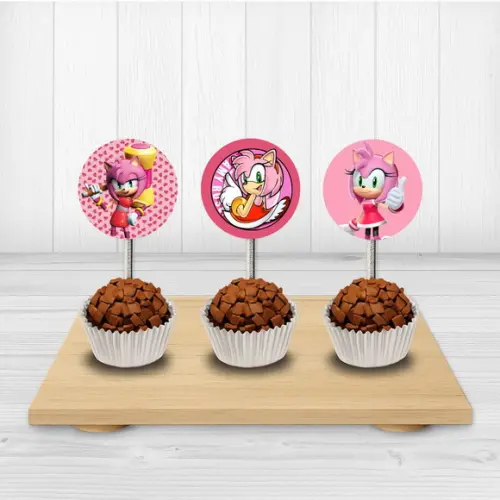 50 Tags/ Toppers para Docinhos Ammy Rose (sonic)