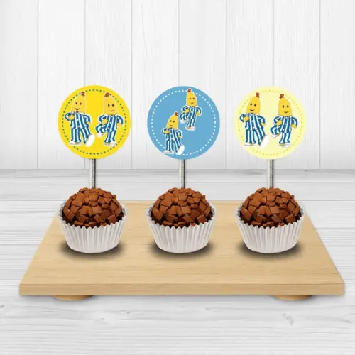 50 Tags/ Toppers para Docinhos Bananas de Pijamas