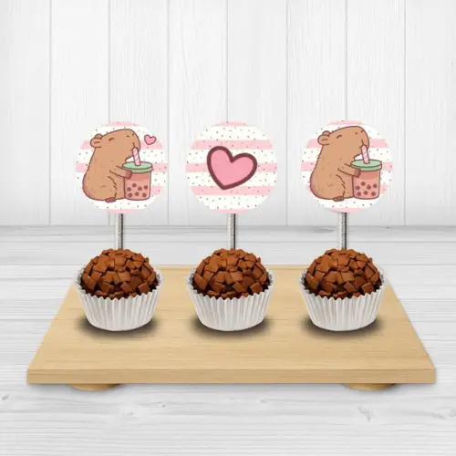 50 Tags/ Toppers para Docinhos Capivara